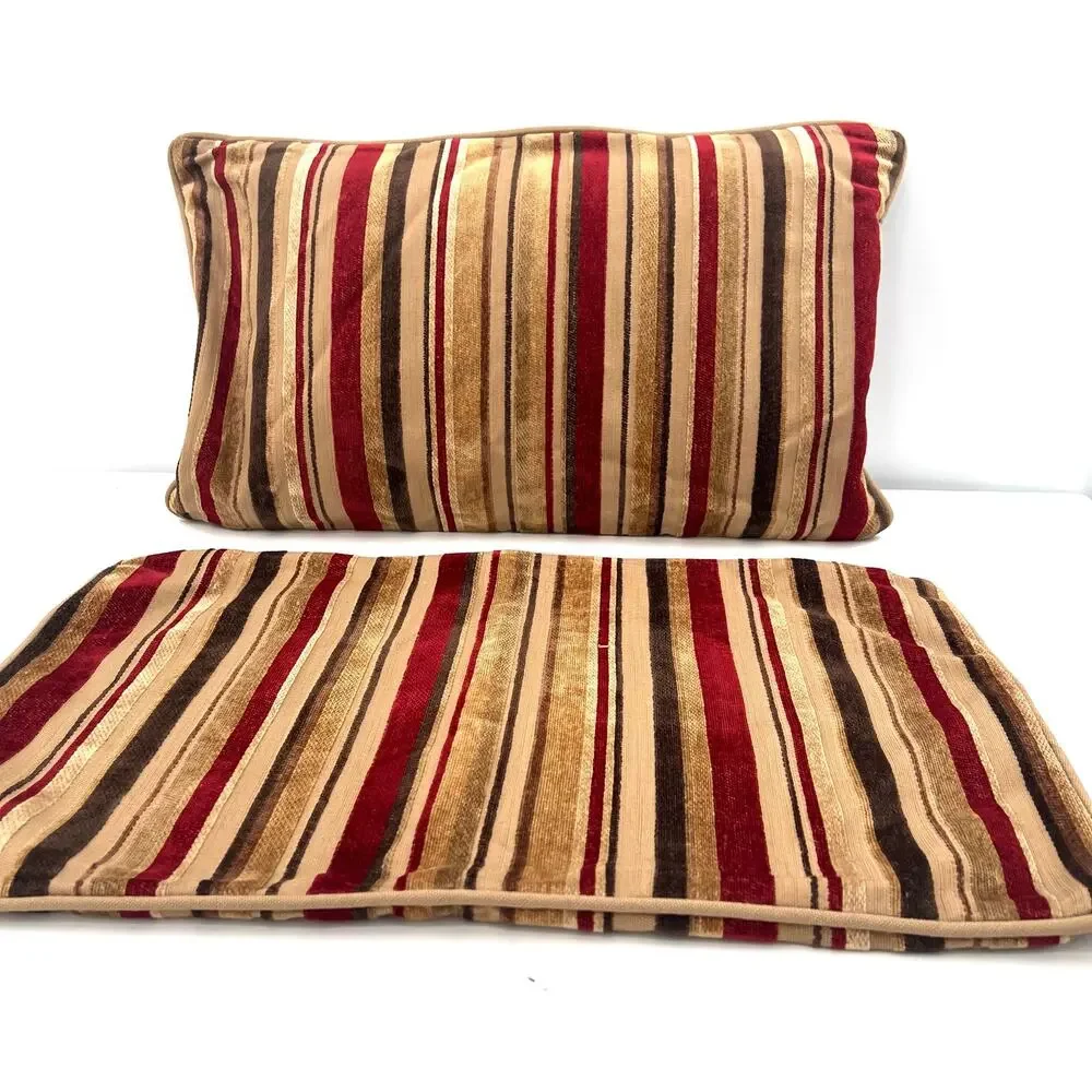 Restoration Hardware velvet stripes throw pillows. Set of 2